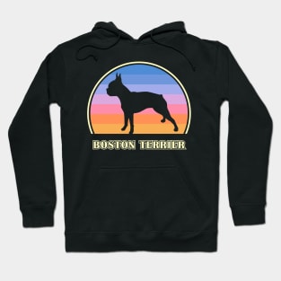 Boston Terrier Vintage Sunset Dog Hoodie